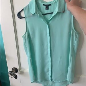 Turquoise Blouse Tank Top